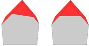 Figure 5. Reconstructed building model before (left) and after the local half-space adjustment step (right)