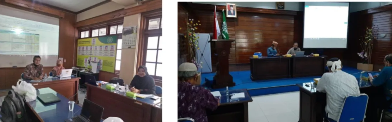 Gambar 2 : Kegiatan Pendampingan pada tanggal 28 Juni 2020 dan Presentasi pada tanggal 27 Agustus 2020 pada Penyusunan Pedoman  Keuangan AUM SD SMP Muhammadiyah