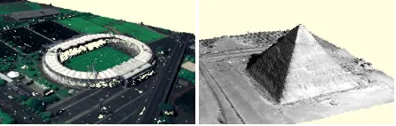 Figure 1: 3D point clouds automatically generated from Pléiadesstereo datasets, without any manual intervention, with the s2pstereo pipeline