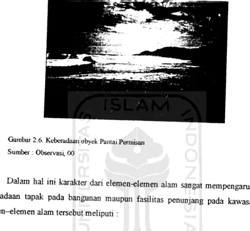 Gambar 2.6. Keberadaan obyek Pantai Permisan