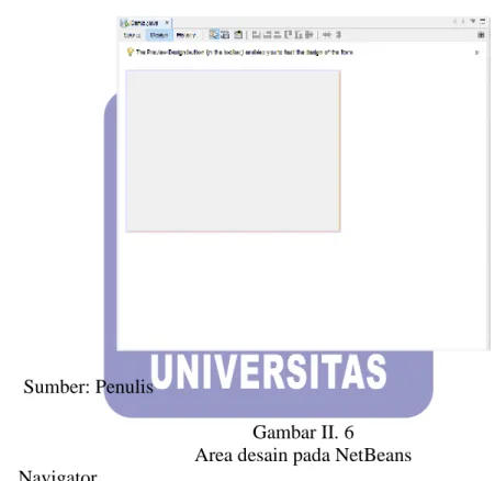 Gambar II. 6   Area desain pada NetBeans  2.  Navigator 