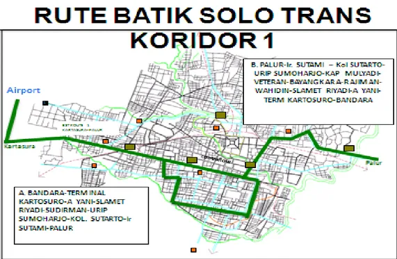 Gambar 2. Rute Batik Solo Trans Koridor 1 