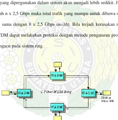 Gambar 3. Topologi Jaringan WDM Ring
