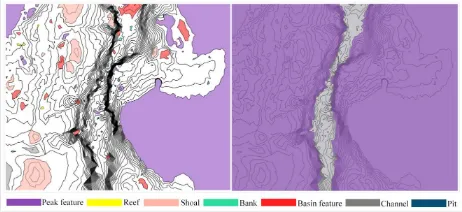 Figure 9: Results of undersea feature characterisation