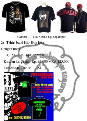 Gambar 3.1 T shirt band hip-hop impor 