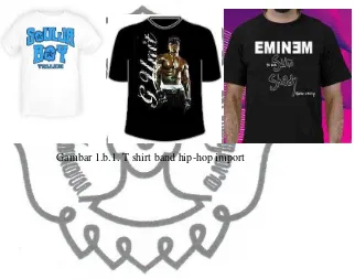 Gambar 1.b.1. T shirt band hip-hop import 
