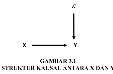 GAMBAR 3.1 STRUKTUR KAUSAL ANTARA X DAN Y 