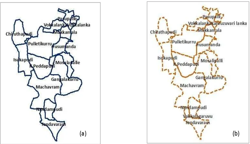 Figure 7: (a) Village boundary of the study area and (b) Panchayat boundary of the study area  
