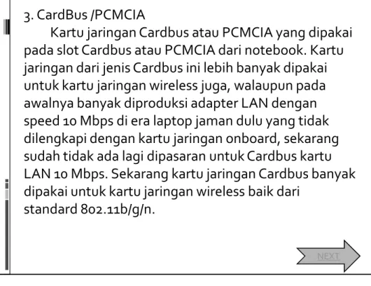 Gambar CardBus /PCMCIA: