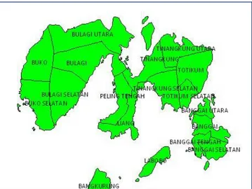 Gambar 1. Lokasi penelitian di Kabupaten Banggai Kepulauan 