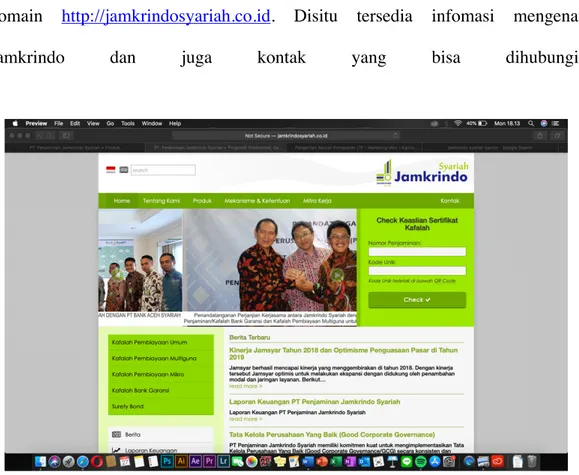 Gambar II-7 Tampilan Website Perusahaan  Sumber : http://jamkrindosyariah.co.id 
