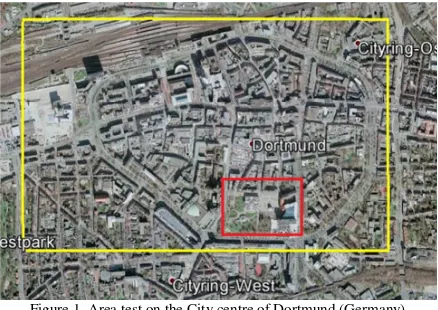 Figure 1. Area test on the City centre of Dortmund (Germany). 