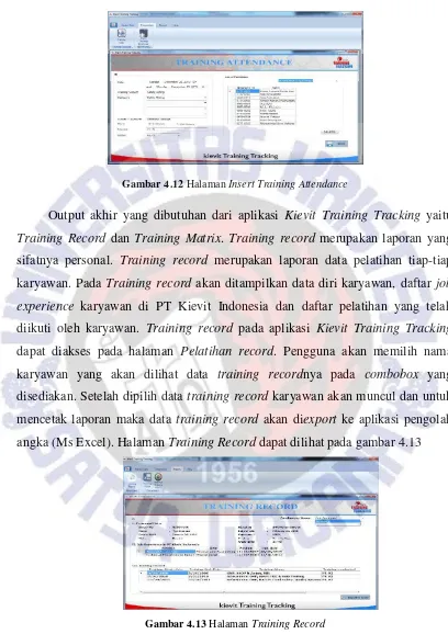Gambar 4.13 Halaman Training Record 