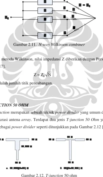 Gambar 2.11. N-way Wilkinson combiner