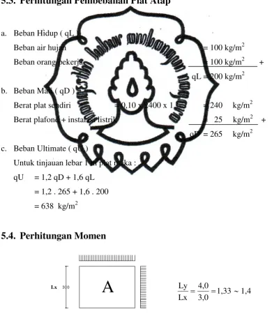 Gambar 5.2 Plat tipe A commit to user 