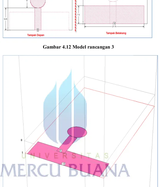 Gambar 4.13 Model rancangan 3 dalam 3D 