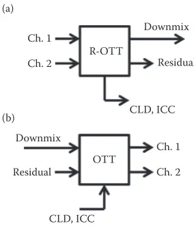 FIGURE 15.2Block diagram of (a) the OTT module and (b) the R-OTT module as used in MPS.