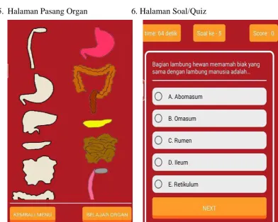 Gambar 4.2. Halaman Menu Utama dan Materi 