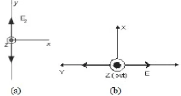 Gambar 2.4 Polarisasi linier ( a. Vertikal dan b. Horizontal ) 