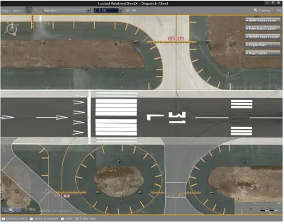 Figure 5 - Luciad Aviation Client visualization of Displaced Threshold Runway using SE 1.1 