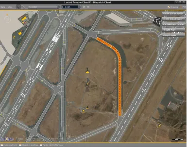 Figure 10 - Luciad Aviation Client visualization of Taxiway closed 