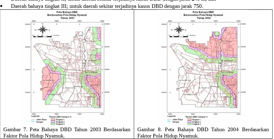 Gambar 7. Peta Bahaya DBD Tahun 2003 Berdasarkan