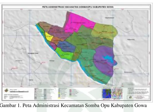 Gambar 1. Peta Administrasi Kecamatan Somba Opu Kabupaten Gowa 
