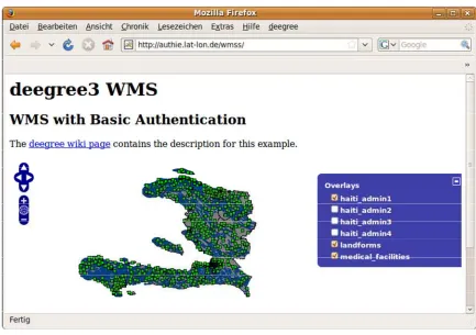 Figure 8 - OpenLayers client on top of secured deegree WMS (after successful authentication) 