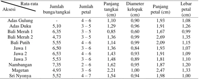 Gambar  1.  Analisis  komponen  utama  kemiripan  11  aksesi  pamelo  menggunakan  penanda  morfologi bunga yang dipetakan ke dalam sumbu komponen utama yang pertama 