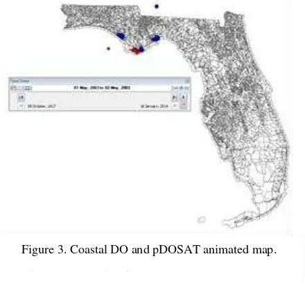 Figure 3. Coastal DO and pDOSAT animated map.  