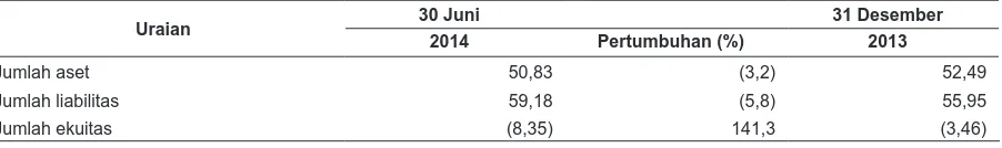 Tabel berikut menggambarkan ikhtisar data keuangan penting pada tanggal 30 Juni 2014 dan  31 Desember 2013 dan periode enam bulan yang berakhir pada tanggal 30 Juni 2014 dan 2013 (tidak diaudit) serta tahun yang berakhir pada tanggal 31 Desember 2013