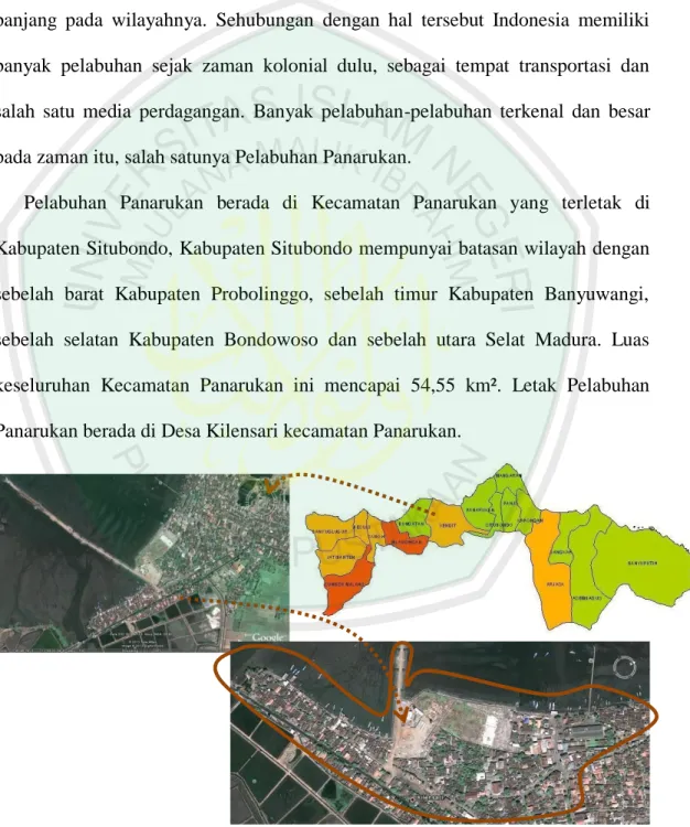 Gambar 1.1 letak lokasi pelabuhan panarukan di Kabupaten Situbondo  (sumber: http://umm4h.student.umm.ac.id, google map, 2013) 