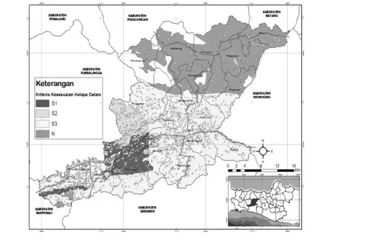 Gambar 1. Peta Kesesuaian Lahan Tanaman Kelapa di Kabupaten Banjarnegara 