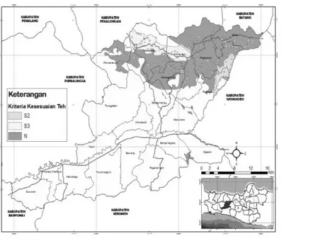 Gambar 4. Peta Kesesuaian Lahan Tanaman Teh di Kabupaten Banjarnegara 