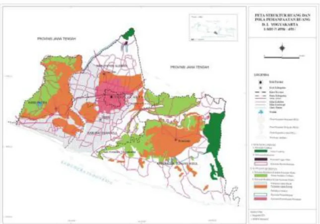 Gambar 1.5 Peta Struktur Dan Pola Pemanfaatan Ruang D.I.Yogyakarta Tahun 2013  Sumber : BAPPEDA D.I.Yogyakarta 