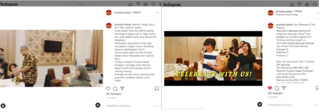 Gambar 3.8. Screenshot konsep video Restoran Seafood Pondok Kakap  Sumber: Instagram Restoran Seafood Pondok Kakap 