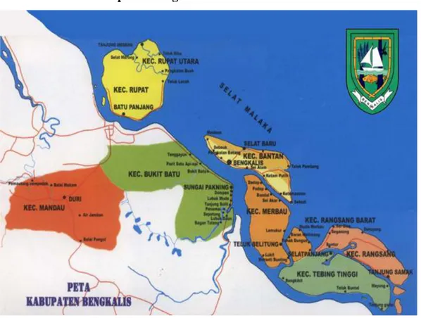 Gambar 1. Peta Kabupaten Bengkalis Provinsi Riau 