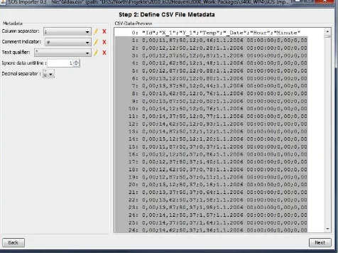 Figure 2-3: Selecting settings for parsing the CSV file 