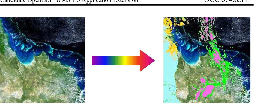 Figure 7-3: Application of four bitmasks to an EO dataset coverage false colour composite map