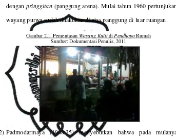 Gambar 2.1. Pementasan Wayang Kulit di Pendhopo Rumah 