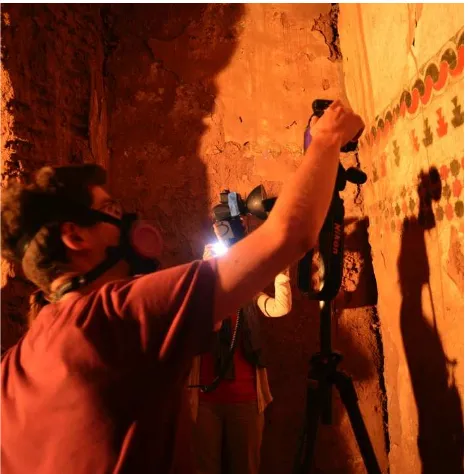 Figure 2: A GCI team member undertaking non-invasive technical imaging. 