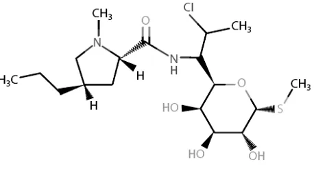 Gambar 2.4. Struktur kimia klindamisin10