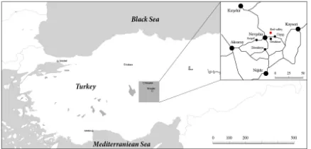 Figure 1. Map of Turkey and around the site 