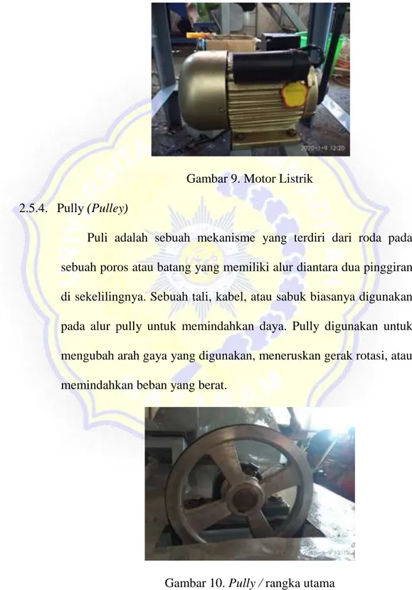 Gambar 9. Motor Listrik  2.5.4.  Pully (Pulley) 
