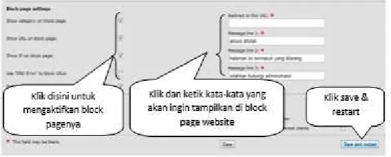 Gambar 9. Halaman URL filter menu custom blacklist 