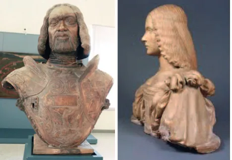 Figure  1: on the left, the bust of Francesco II Gonzaga in the museum of Mantova, on the right the bust of Isabella d’Este of the Kimbell Art Museum in Texas (USA)