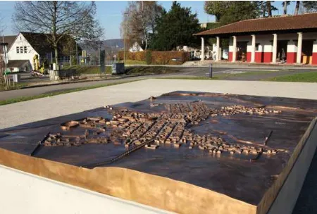 Figure 10. The bronze model of Augusta Raurica, which is on display outside the Roman museum in Augst (Schaub, 2014) 