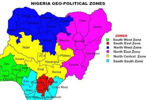 Figure 1. Map of Nigeria. Office of Surveyor General of Nigeria (Babalola et al. 2015) 
