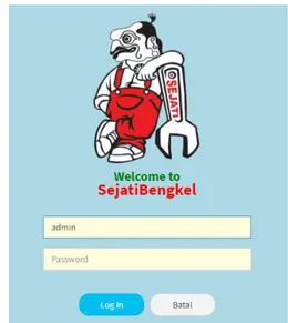 Gambar 5 : Halaman Login Sumber : SIM SejatiBengkel