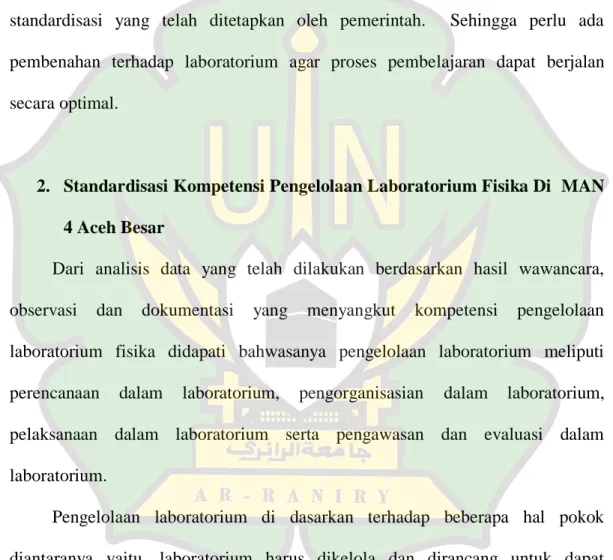 Gambar 4.2. Denah Laboratorium Fisika MAN 4 Aceh Besar 